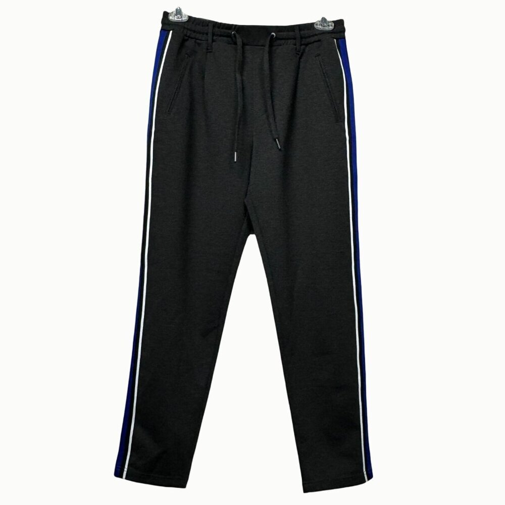 Jack & Jones Men’s Black Side-Stripe Tapered Track Pants W31 L34